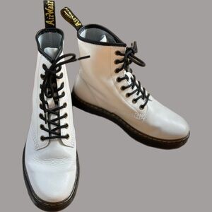 Dr. Martens Zavala White Combat Boots Size 6M